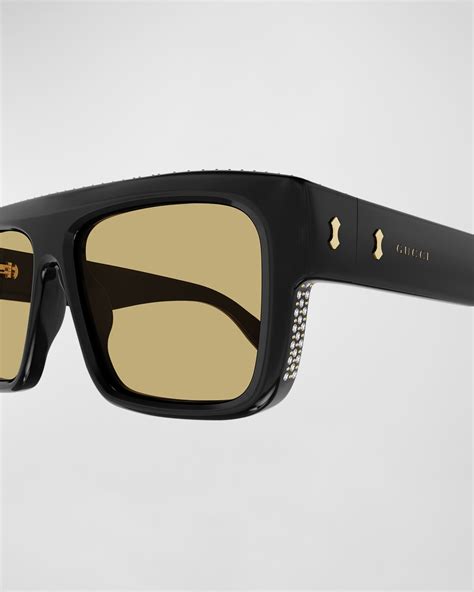 gucci men's acetate sunglasses size|Gucci sunglasses with Swarovski crystals.